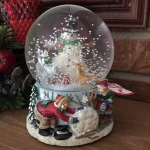❤️ Rare Vintage 1990 Christmas Musical Snowman Snow Globe